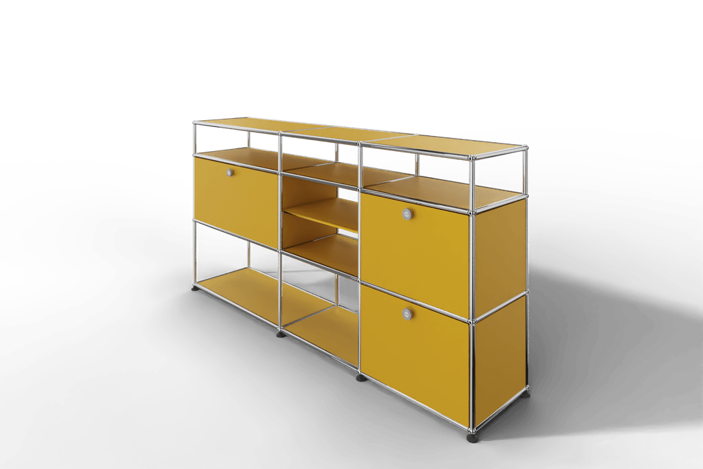 Sideboard mit offenen Elementen und Klapptüren Produktbild