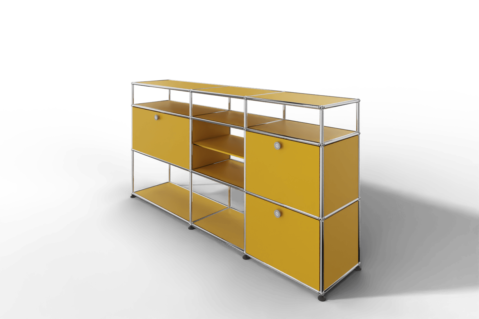 Sideboard mit offenen Elementen und Klapptüren Produktbild