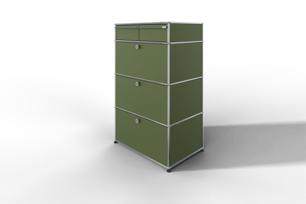 USM Haller Regal, 3 Klapptüren, 2 Schubladen Produktbild