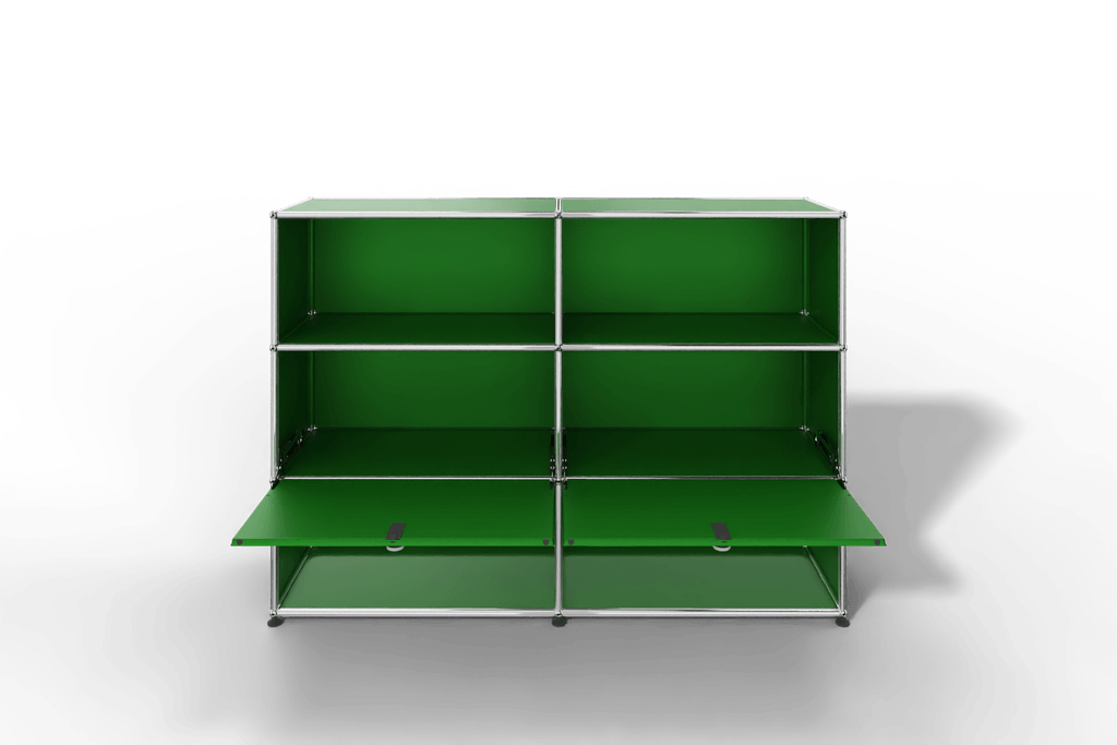 USM Haller Highboard mit 2 Klapptüren und 4 offenen Fächern in 14 Farben. Produktbild