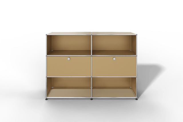 USM Haller Highboard mit 2 Klapptüren und 4 offenen Fächern in 14 Farben.