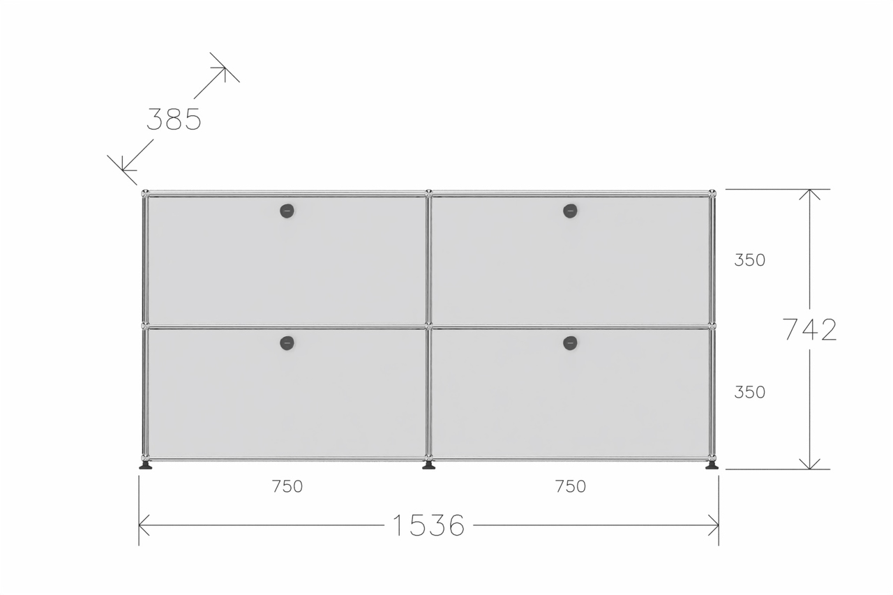 Original USM Haller Sideboard mit 4 Klapptüren in 24-reinweiss Produktbild