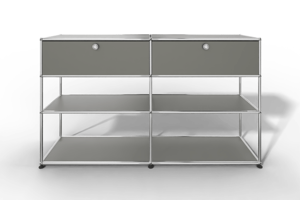 USM Haller Highboard mit 2 Klapptüren und 2 offenen Ebenen