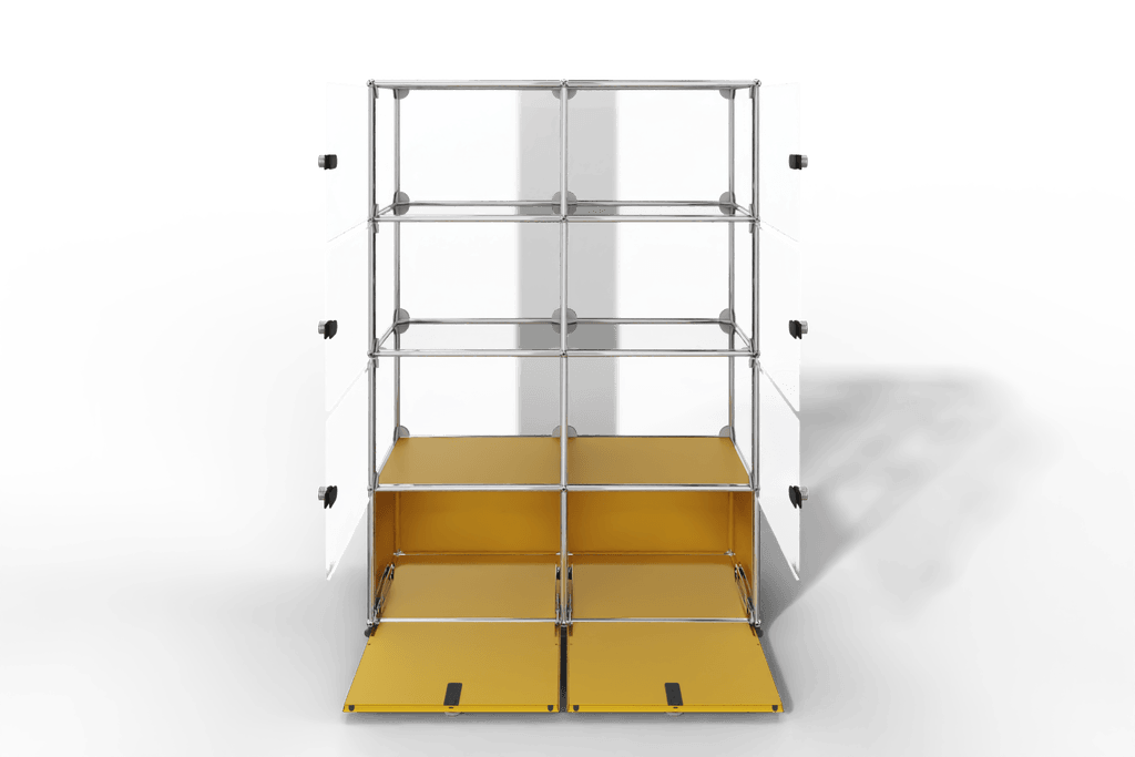 USM Haller Glasvitrine mit 6 Glastüren und 2 Klapptüren Produktbild