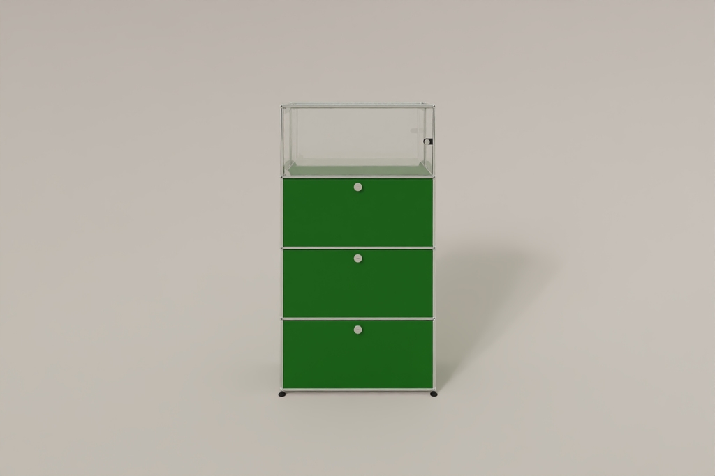 USM Haller Regal, 3 Klapptüren, 1 Vitrinen-Element Produktbild