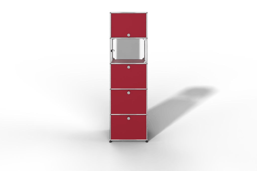 USM Haller schmales Regal mit Glasabteil Produktbild