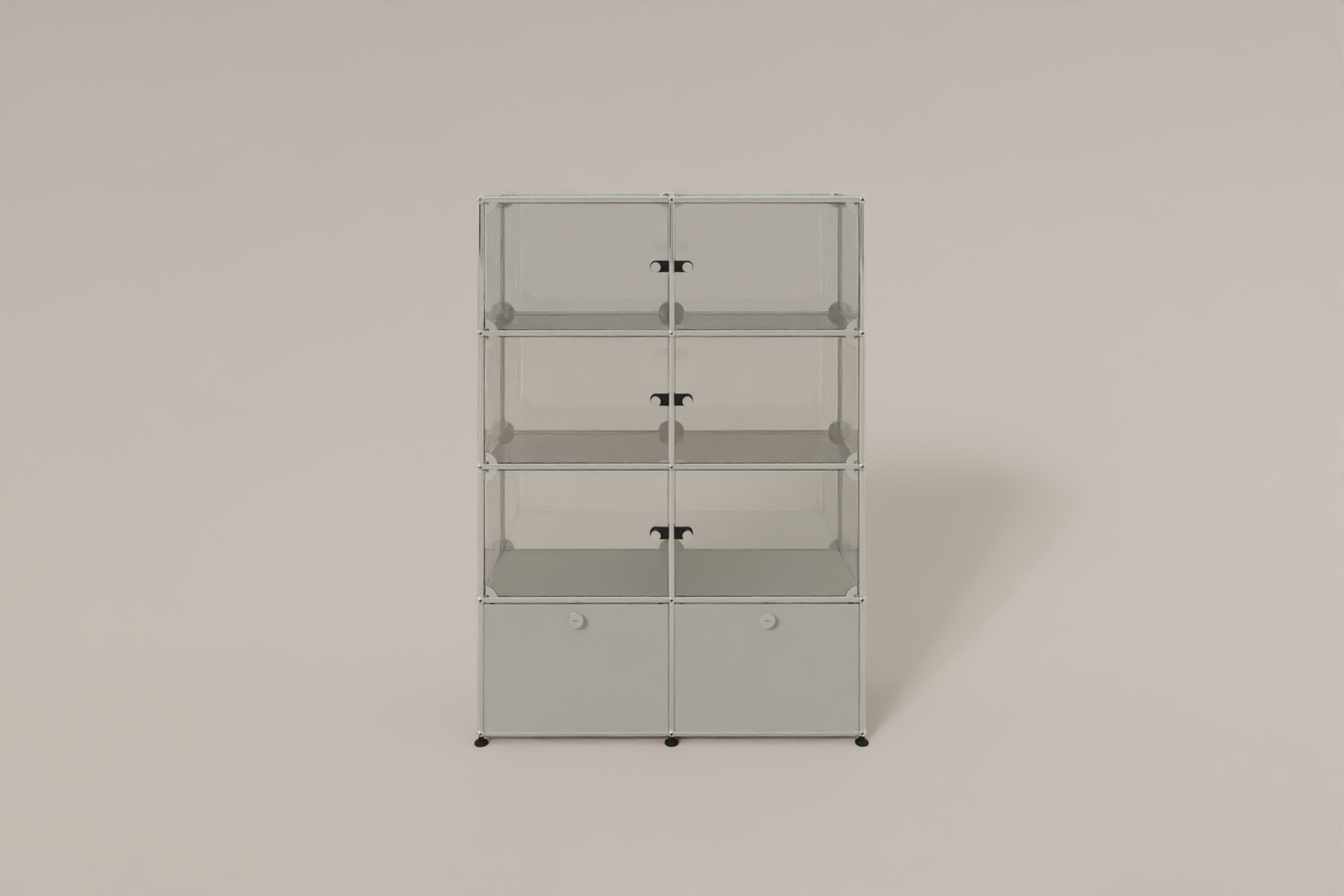 USM Haller Glasvitrine mit 6 Glastüren und 2 Klapptüren Produktbild