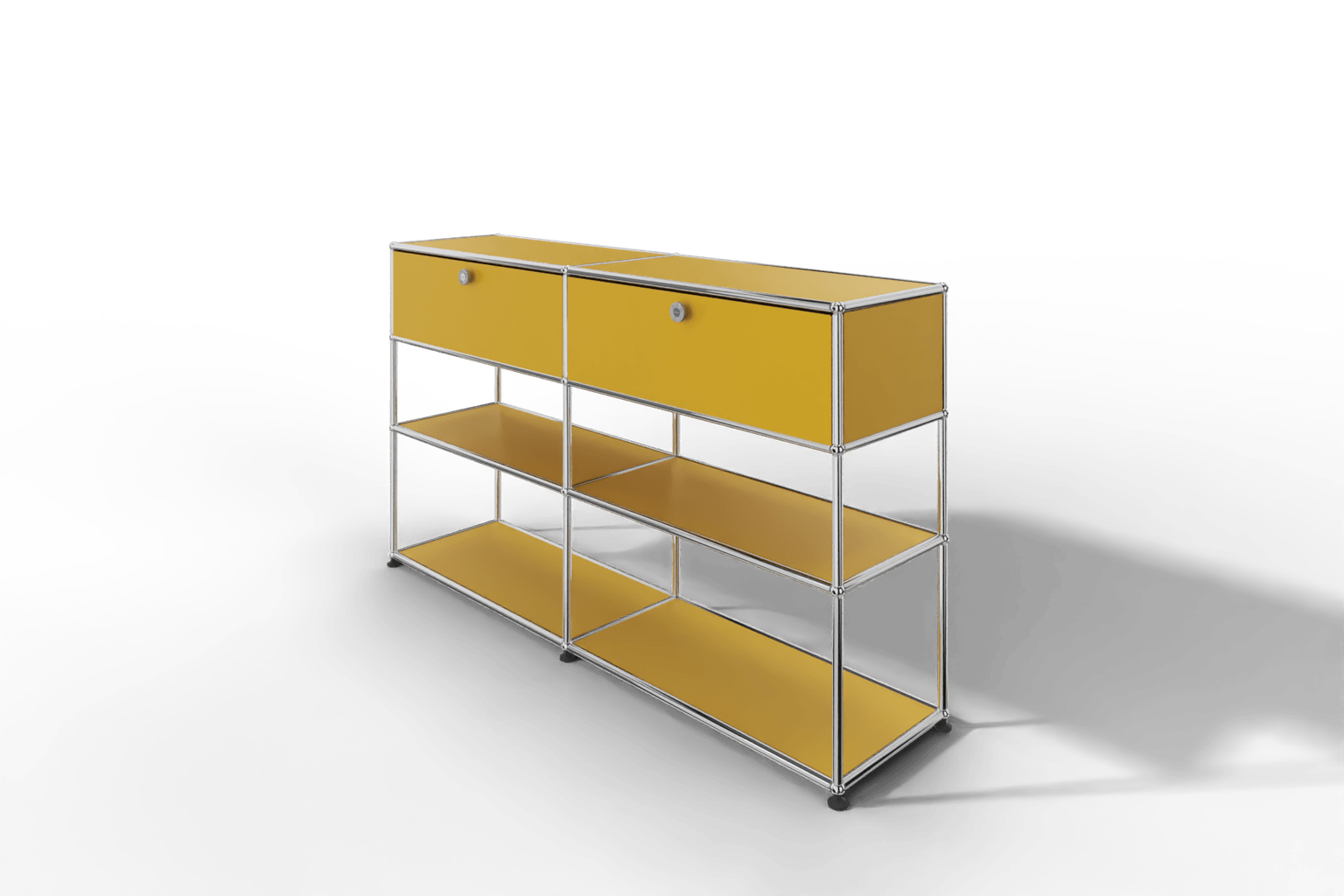 USM Haller Highboard mit 2 Klapptüren und 2 offenen Ebenen Produktbild
