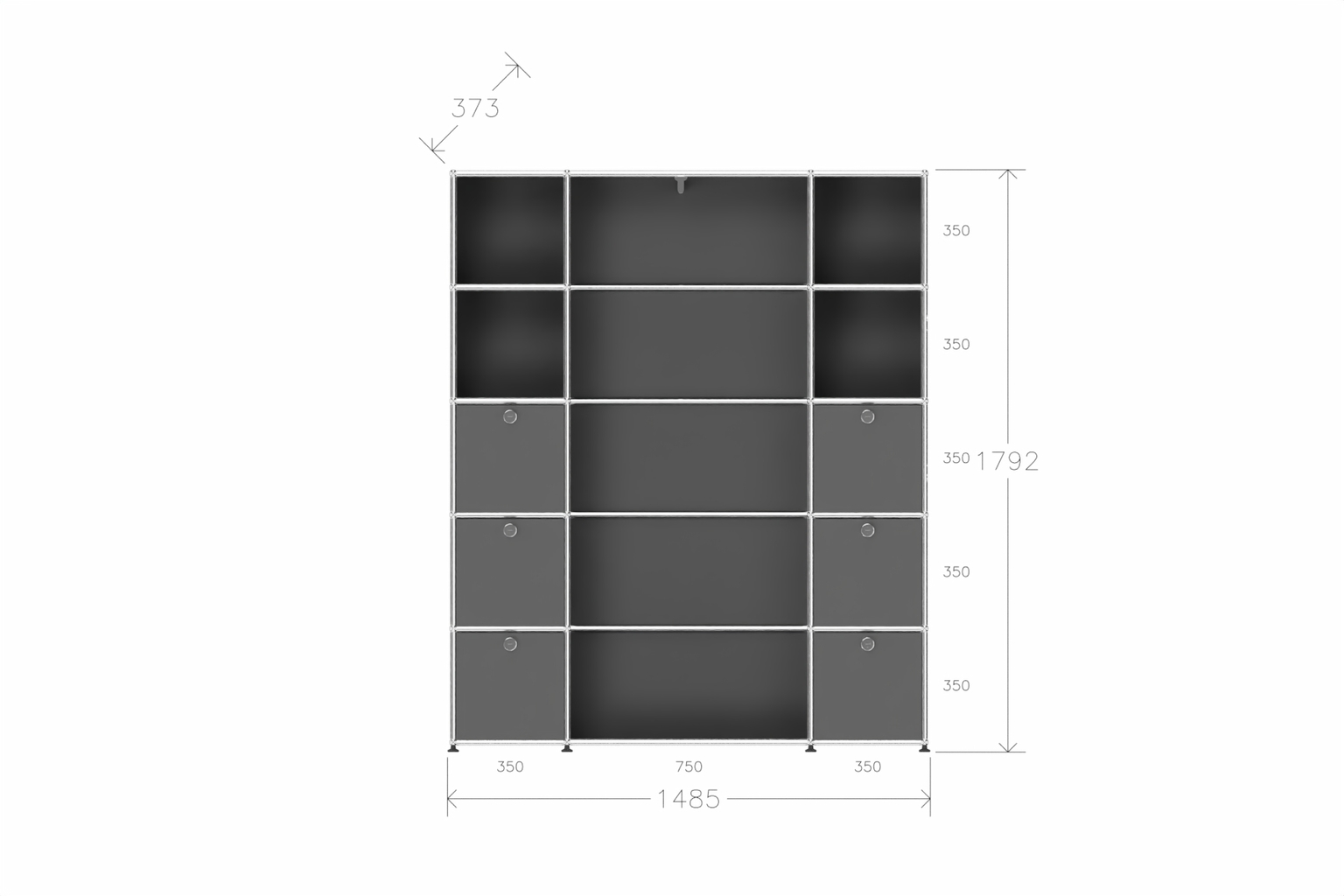 USM Haller Garderobe, 1450 mm breit, mit Klapptüren Produktbild