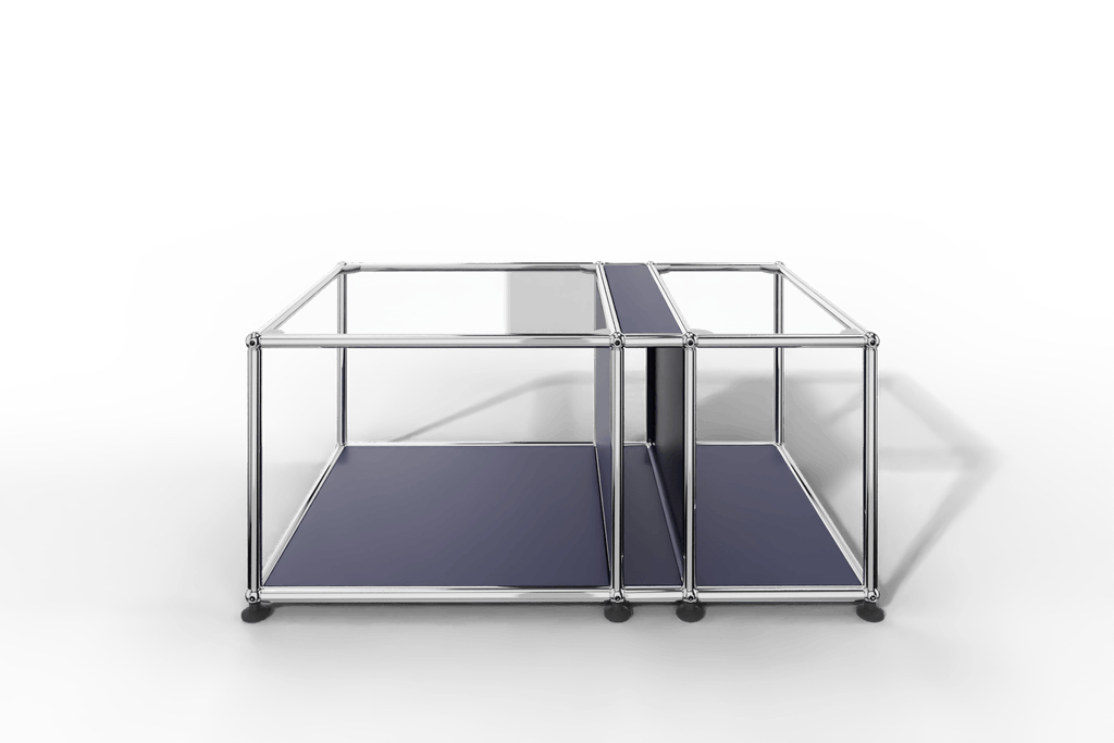 Couchtisch mit Zeitschriftenfach und Glastablaren