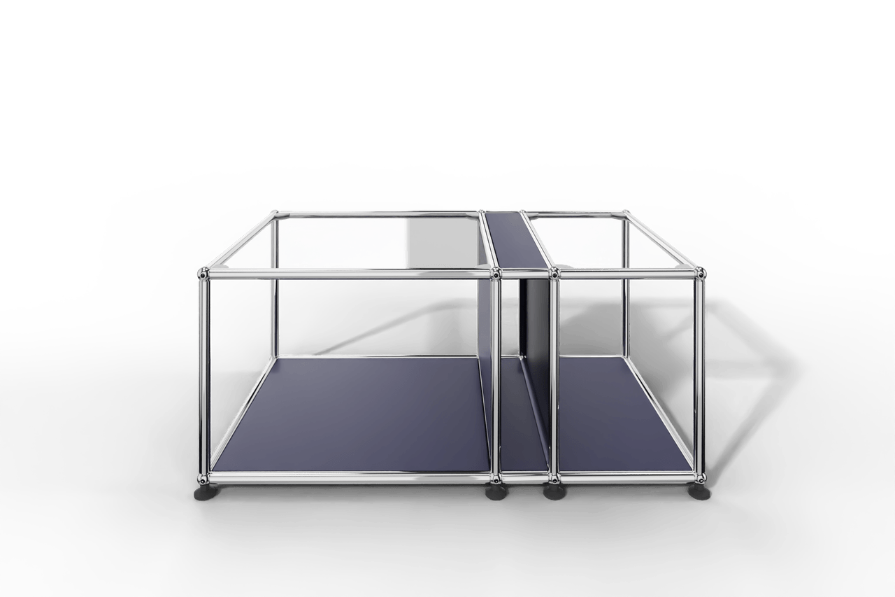 Couchtisch mit Zeitschriftenfach und Glastablaren Produktbild