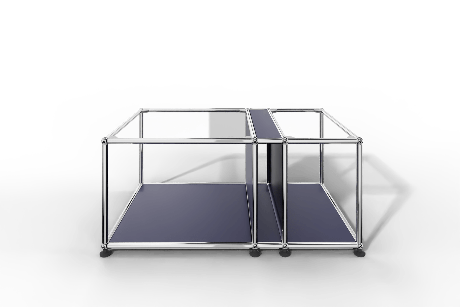 Couchtisch mit Zeitschriftenfach und Glastablaren Produktbild