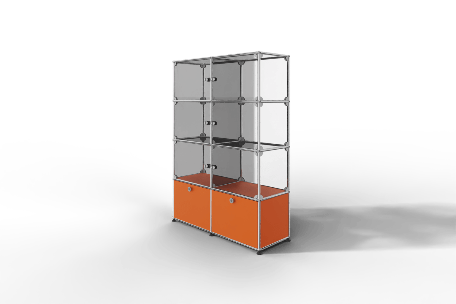 USM Haller Glasvitrine mit 6 Glastüren und 2 Klapptüren Produktbild