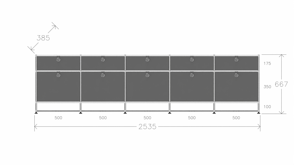 USM Haller Sideboard, 10 Klapptüren, Beige Produktbild