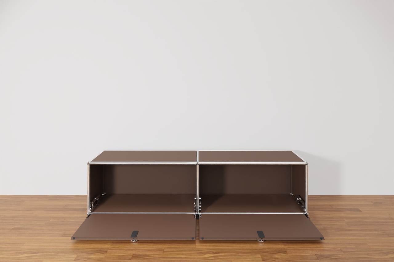 USM Haller Lowboard mit 2 Klapptüren in Braun, Ausstellungsstück Produktbild