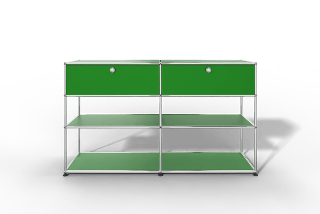USM Haller Highboard mit 2 Klapptüren und 2 offenen Ebenen