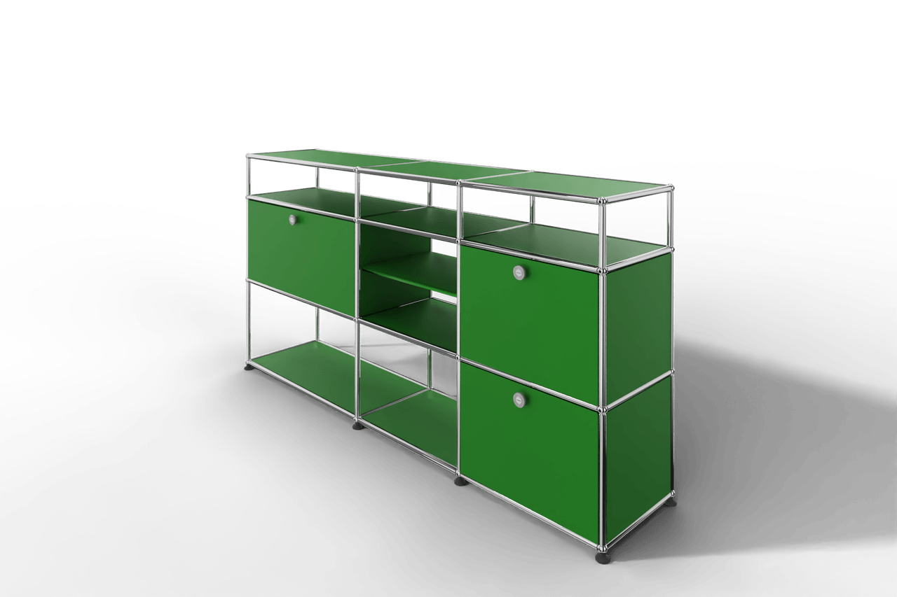 Sideboard mit offenen Elementen und Klapptüren Produktbild