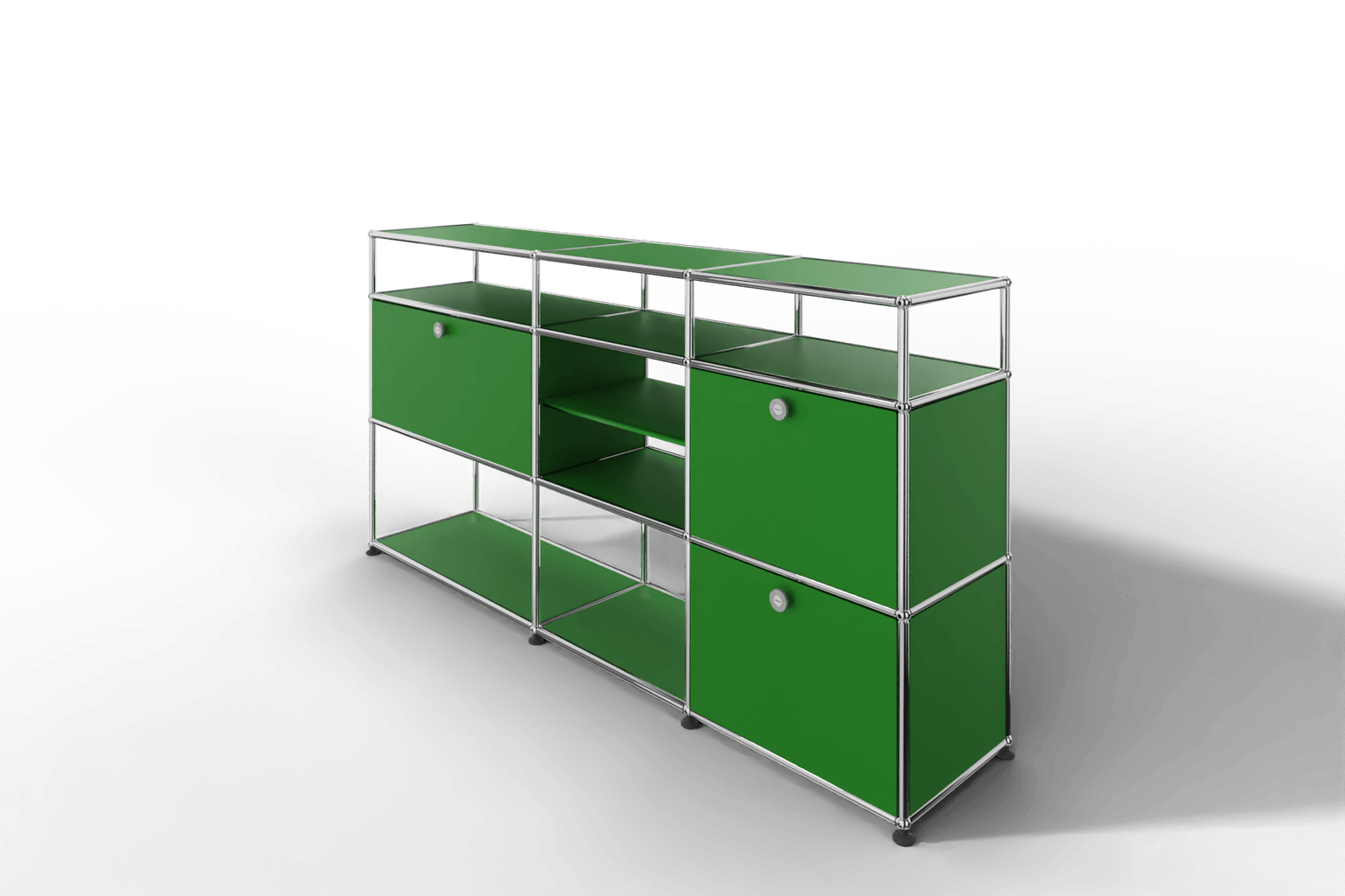 Sideboard mit offenen Elementen und Klapptüren Produktbild