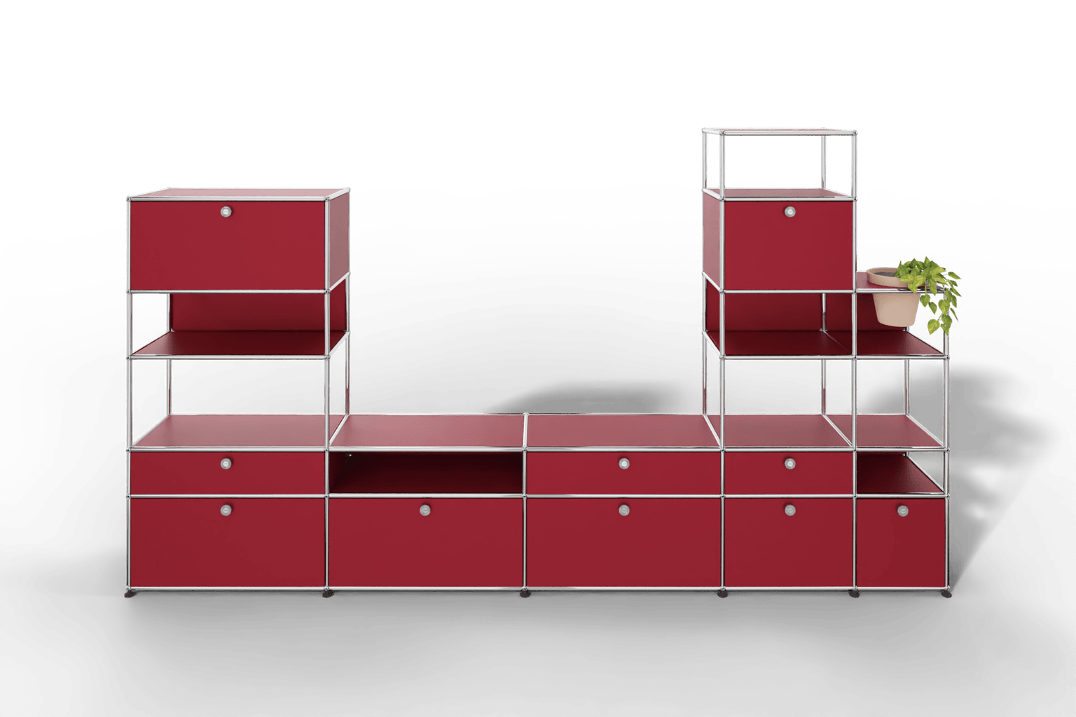 Regalwand mit Pflanzeneinsatz, offene und geschlossene Fächer kombiniert  Produktbild