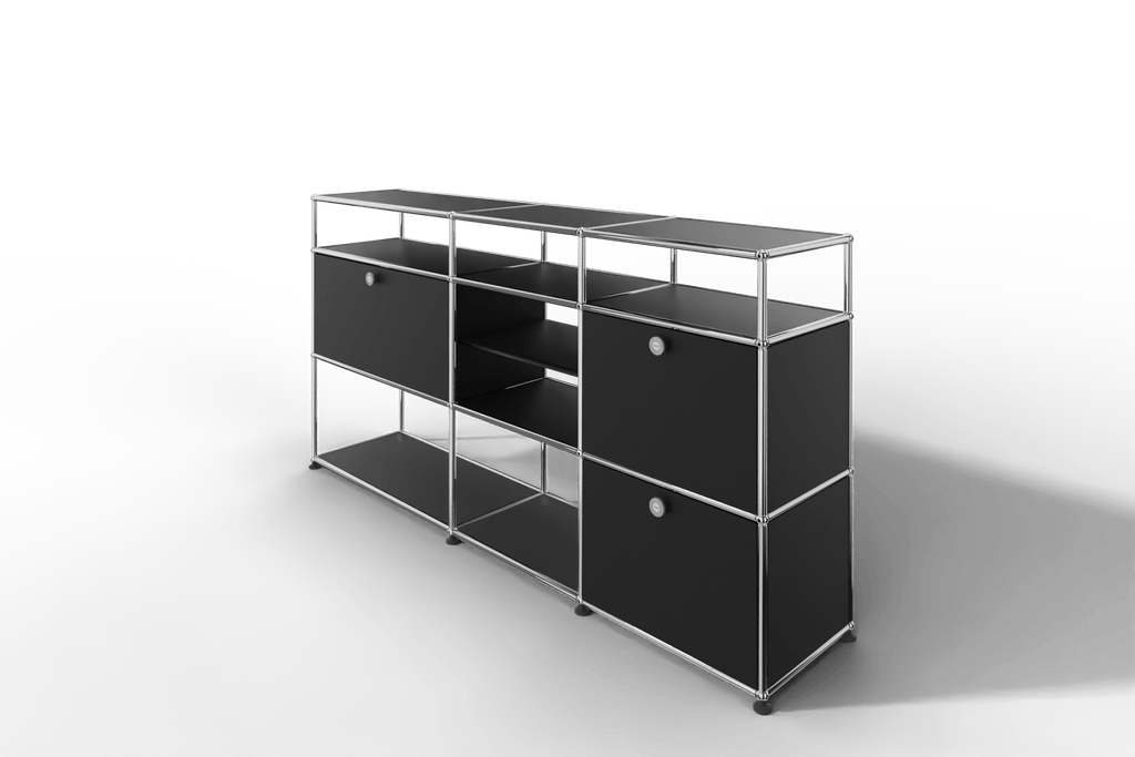 Sideboard mit offenen Elementen und Klapptüren Produktbild