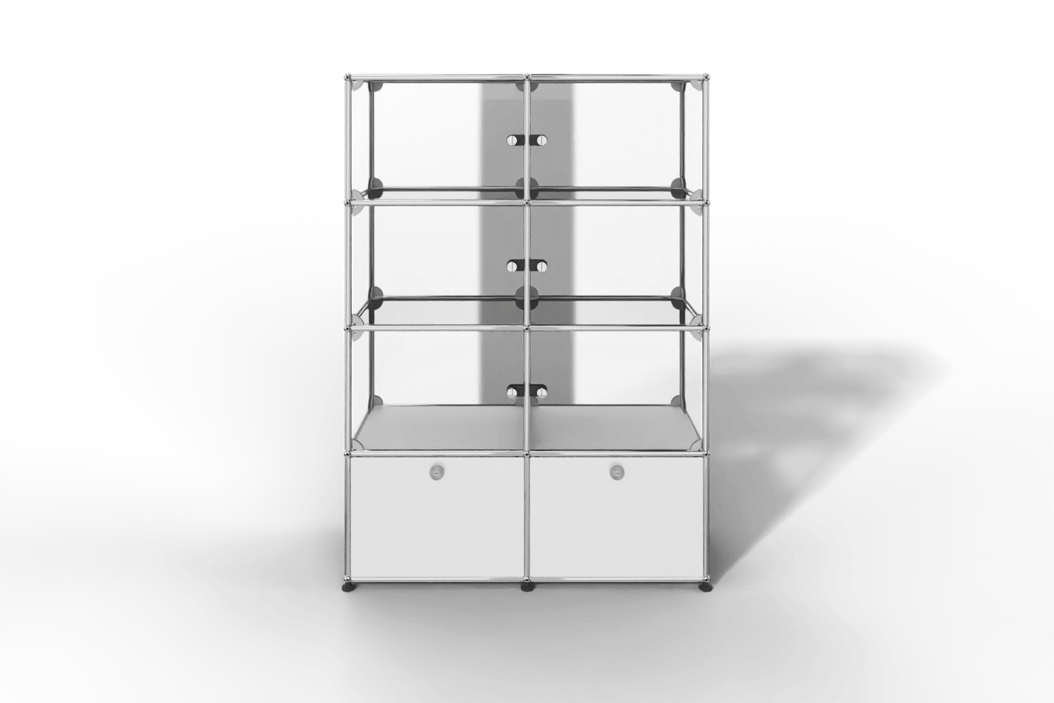 USM Haller Glasvitrine mit 6 Glastüren und 2 Klapptüren Produktbild