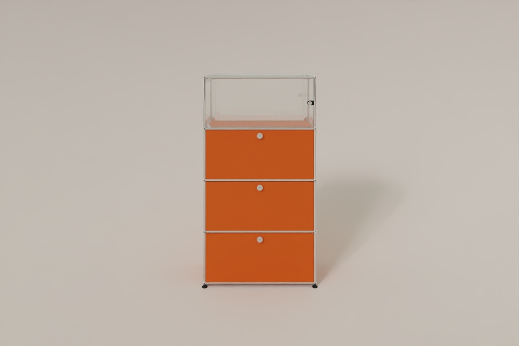 USM Haller Regal, 3 Klapptüren, 1 Vitrinen-Element Produktbild