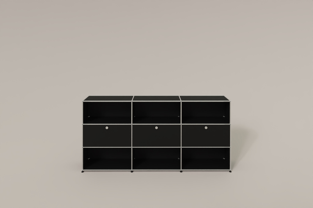 USM Haller Highboard mit 3 Klapptüren und 6 offenen Fächern Produktbild