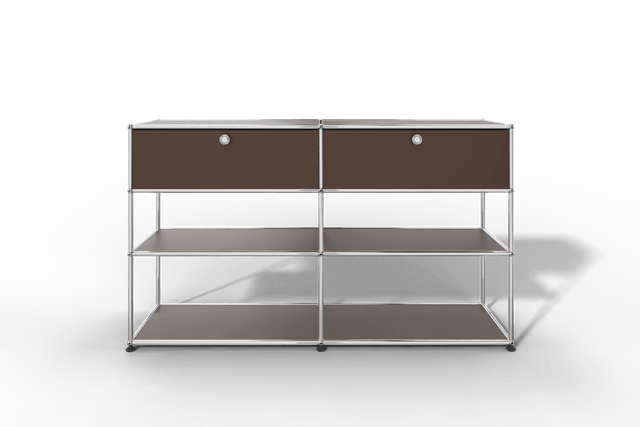 USM Haller Highboard mit 2 Klapptüren und 2 offenen Ebenen
