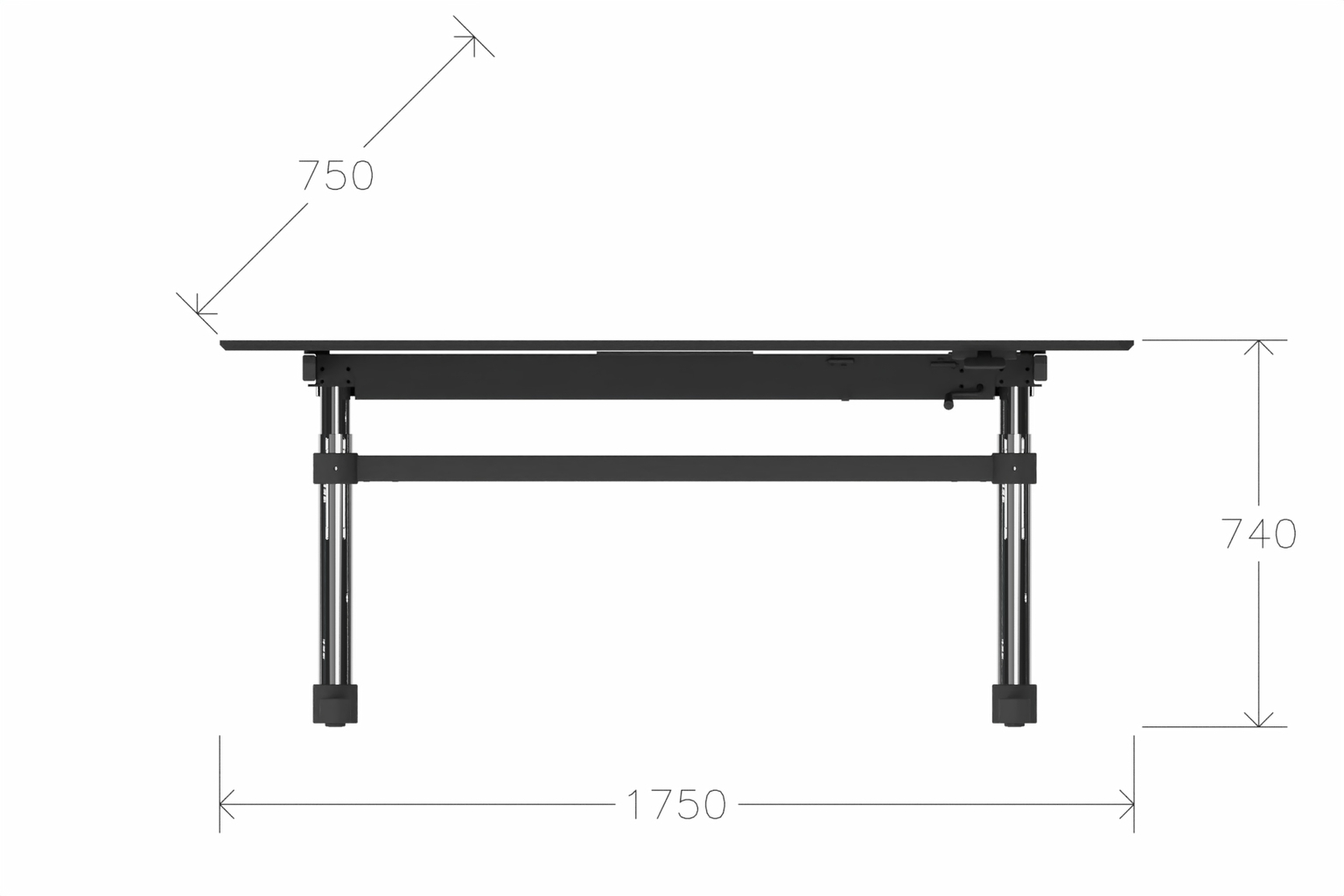 USM Haller Kitos M, 2 Oberflächen wählbar, mechanisch höhenverstellbar Maße: 1750 x750 mm Produktbild