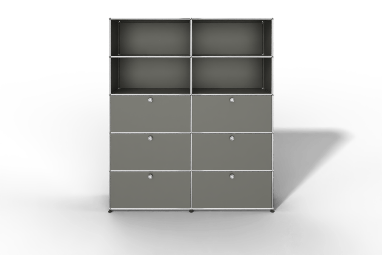 USM Haller Schrank/Regal mit 6 Klapptüren und offenen Fächern. Produktbild