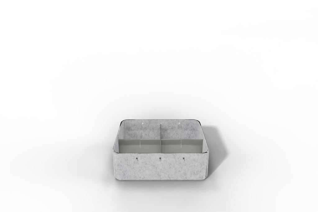 USM Inos Box tief, 250 mit Unterteilung 1x längs 1x quer - wählbar in Anthrazit oder Hellgrau