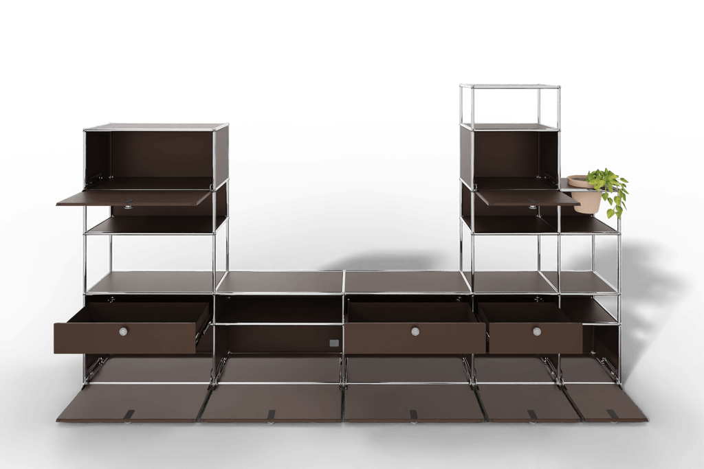 Regalwand mit Pflanzeneinsatz, offene und geschlossene Fächer kombiniert  Produktbild