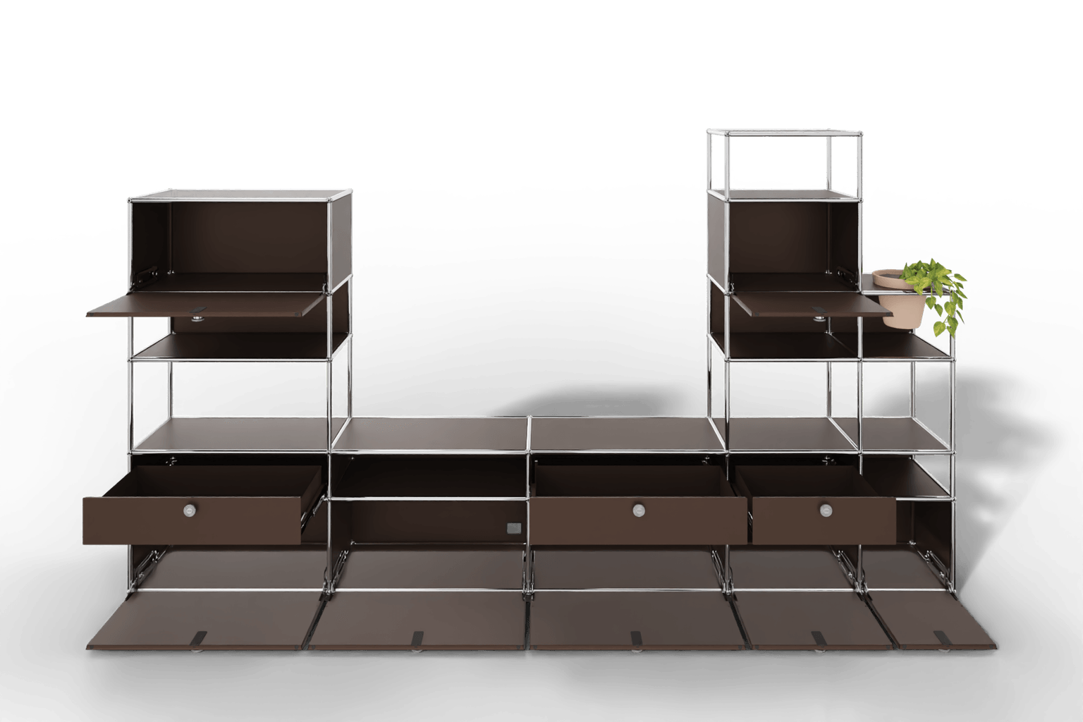 Regalwand mit Pflanzeneinsatz, offene und geschlossene Fächer kombiniert  Produktbild