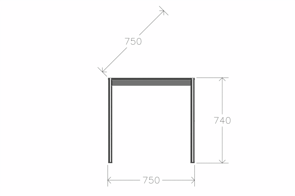 USM Haller Tisch, Tiefe 750 mm, MDF pulverbeschichtet reinweiss, Länge wählbar Produktbild