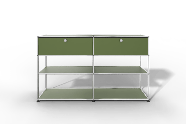 USM Haller Highboard mit 2 Klapptüren und 2 offenen Ebenen