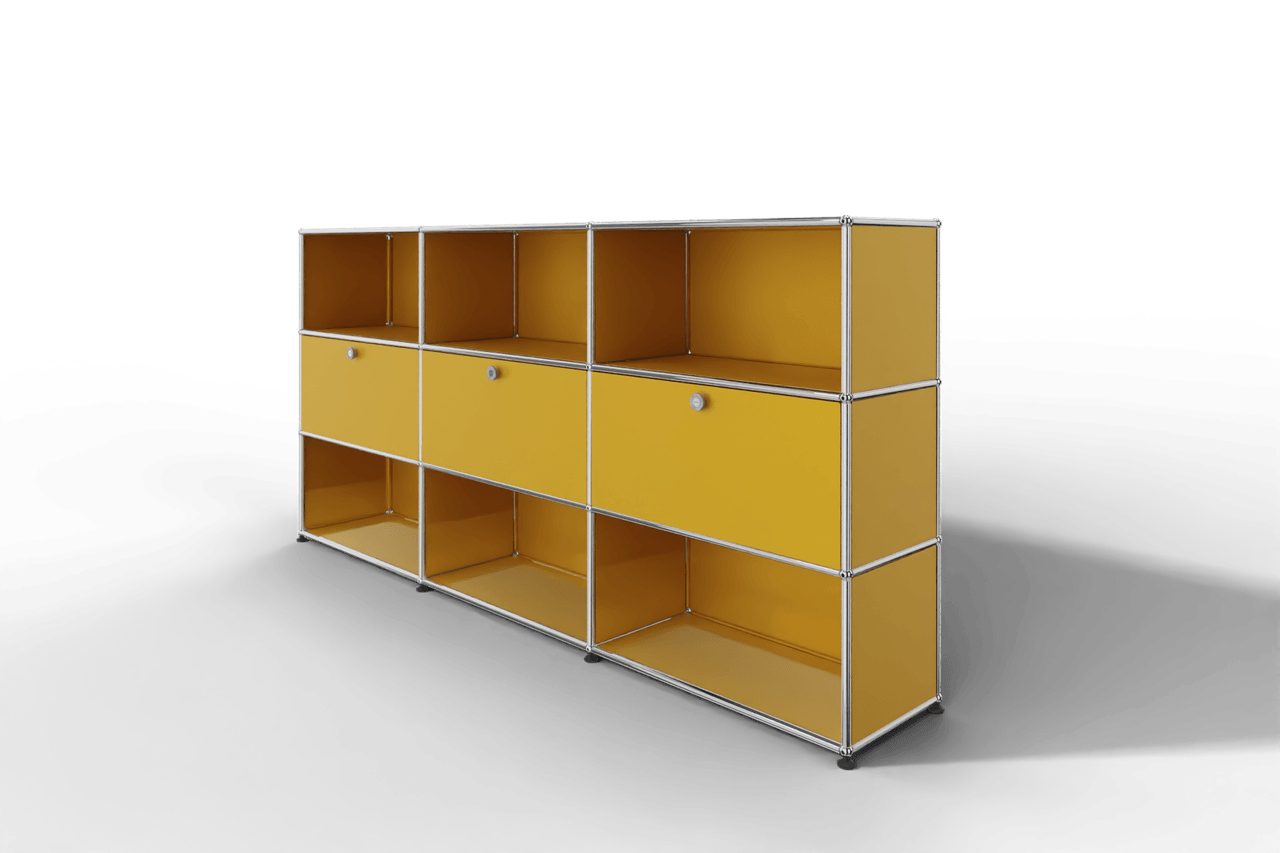 USM Haller Highboard mit 3 Klapptüren und 6 offenen Fächern Produktbild