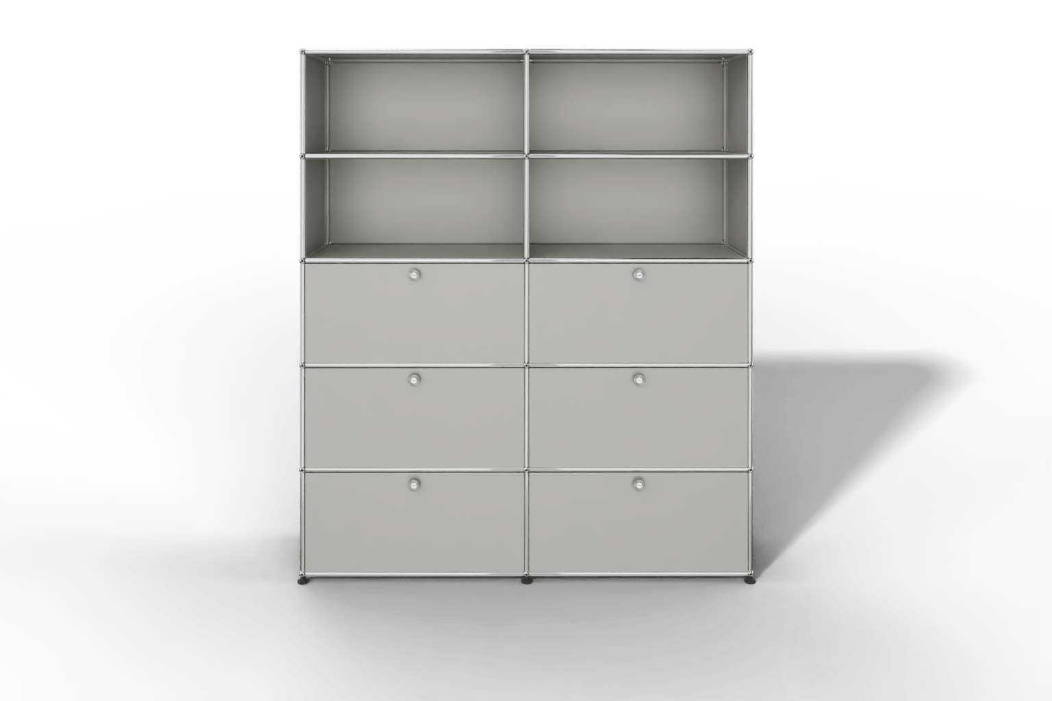 USM Haller Schrank/Regal mit 6 Klapptüren und offenen Fächern. Produktbild