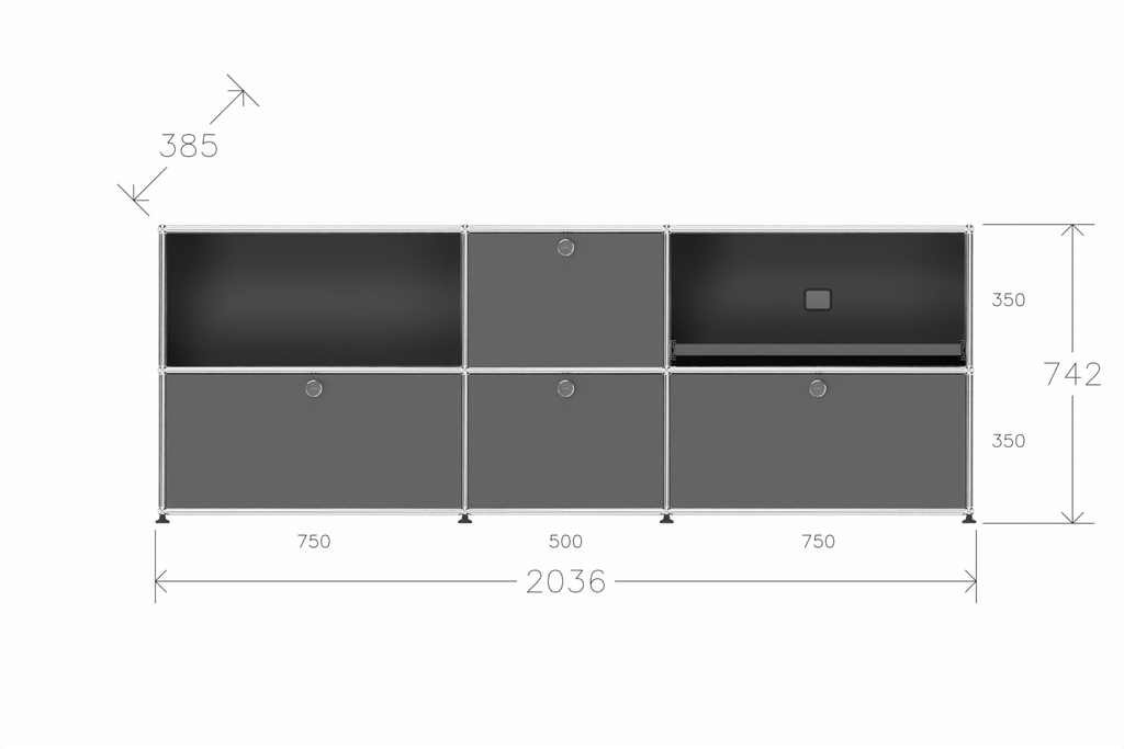 USM Haller Sideboard, 4 Klapptüren, 1 Ausziehtablar Produktbild