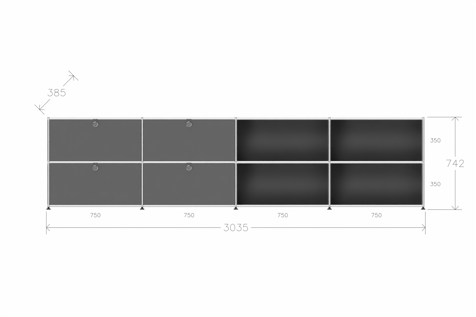 USM Haller Sideboard, mit 4 Klapptüren von Paul Schärer & Fritz Haller Produktbild