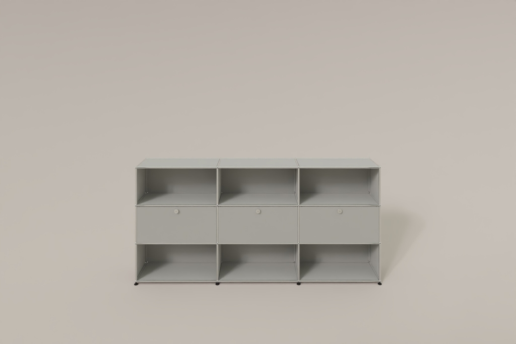 USM Haller Highboard mit 3 Klapptüren und 6 offenen Fächern Produktbild