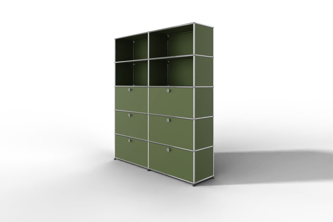 USM Haller Schrank/Regal mit 6 Klapptüren und offenen Fächern. Produktbild