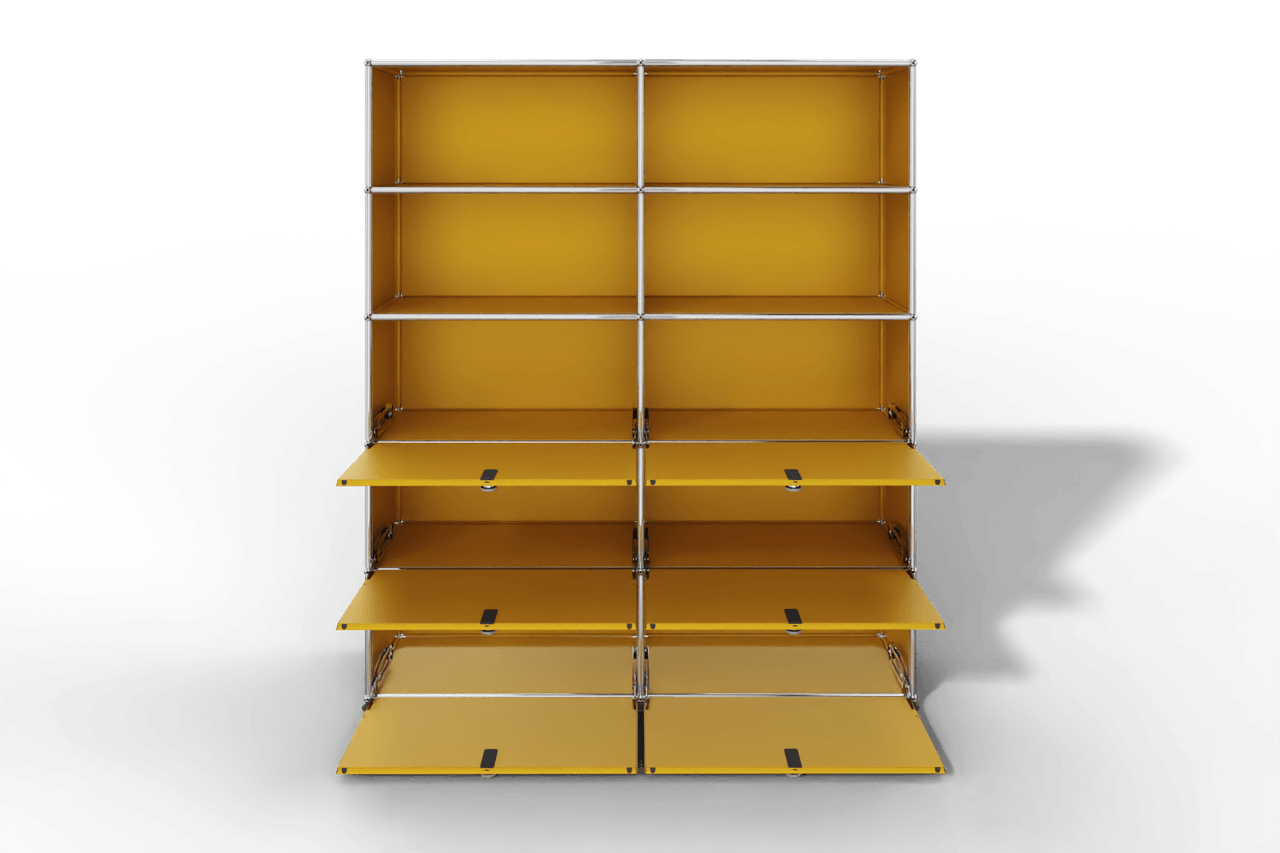 USM Haller Schrank/Regal mit 6 Klapptüren und offenen Fächern. Produktbild