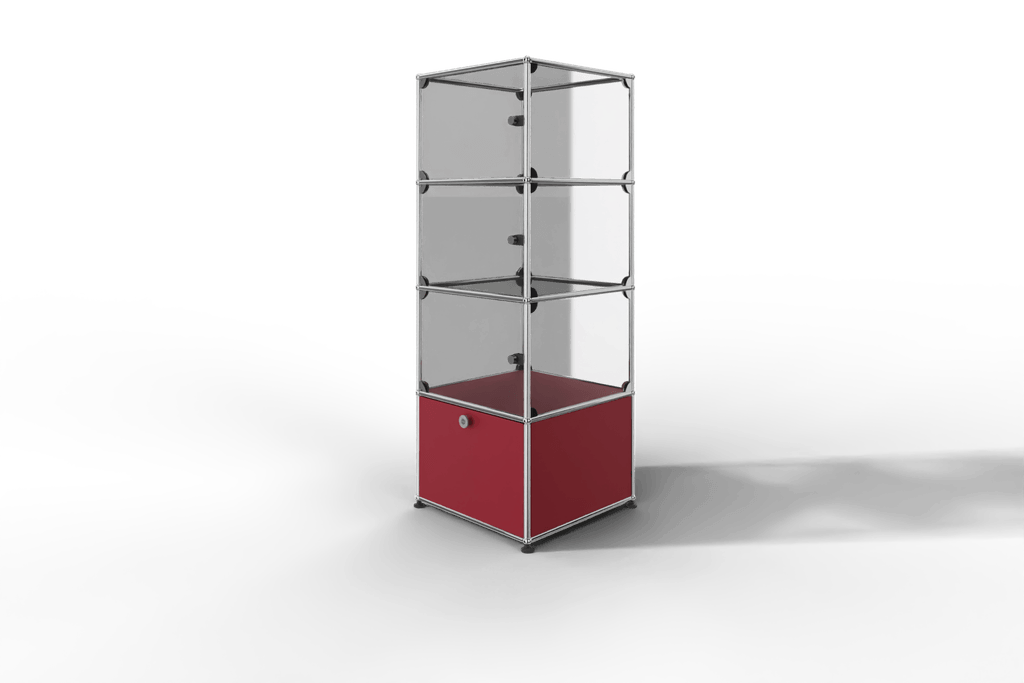 USM Haller Glasvitrine mit 3 Glastüren und 1 Klapptüre Produktbild