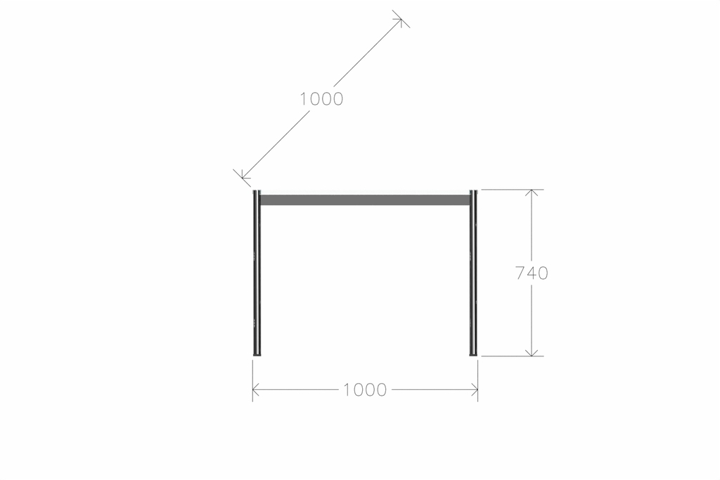 USM Haller Glastisch, Tiefe 1000 mm, Länge wählbar Produktbild