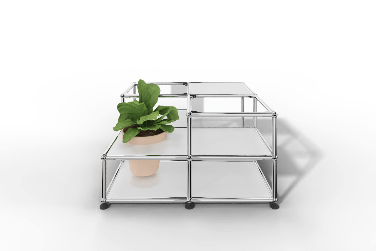 Couchtisch mit Glastablaren und Pflanzeneinsatz Produktbild