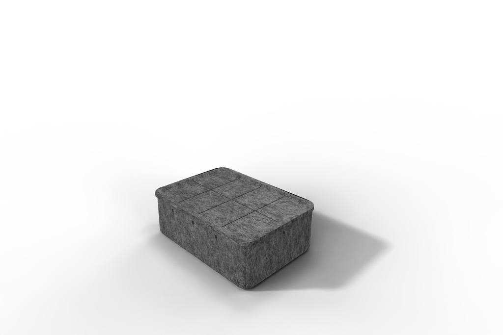 USM Inos Box tief, 250 mit Tablett - wählbar in Anthrazit oder Hellgrau Produktbild