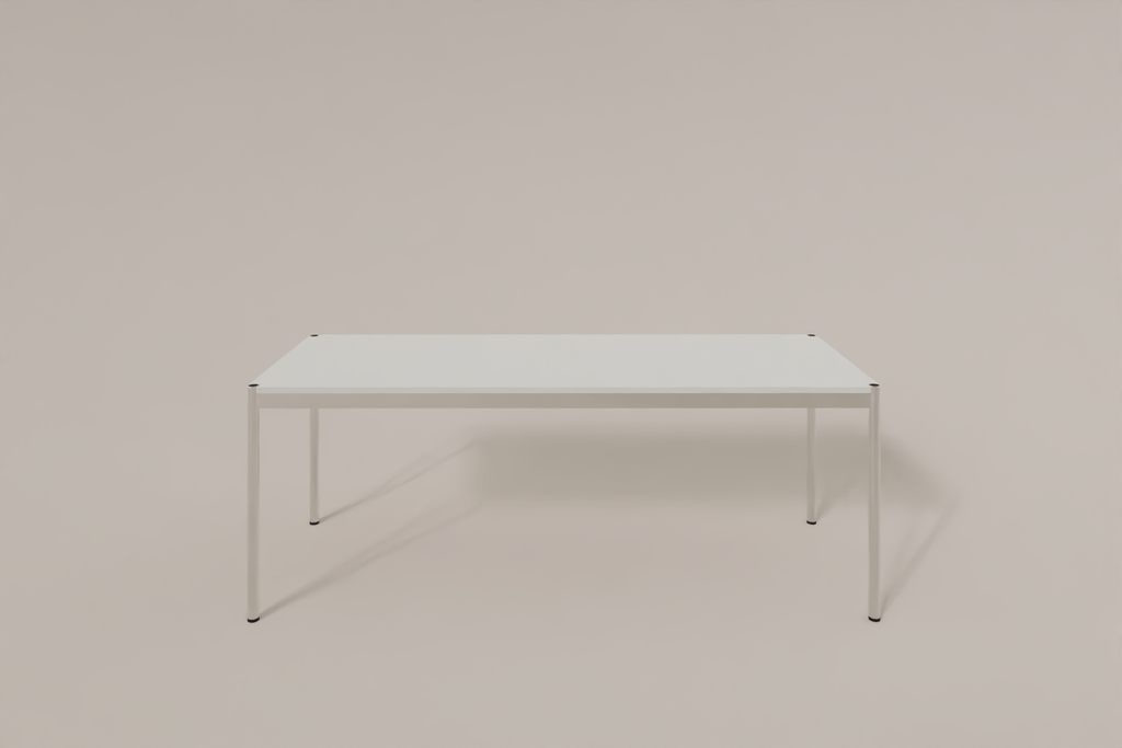 USM Haller Tisch, Tiefe 750 mm, MDF pulverbeschichtet reinweiss, Länge wählbar Produktbild