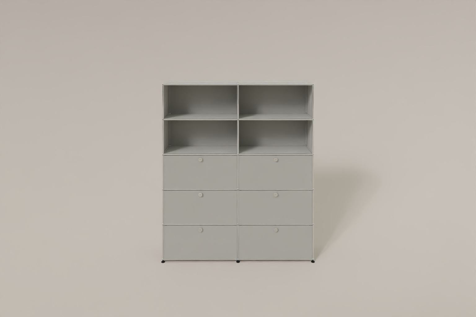 USM Haller Schrank/Regal mit 6 Klapptüren und offenen Fächern. Produktbild