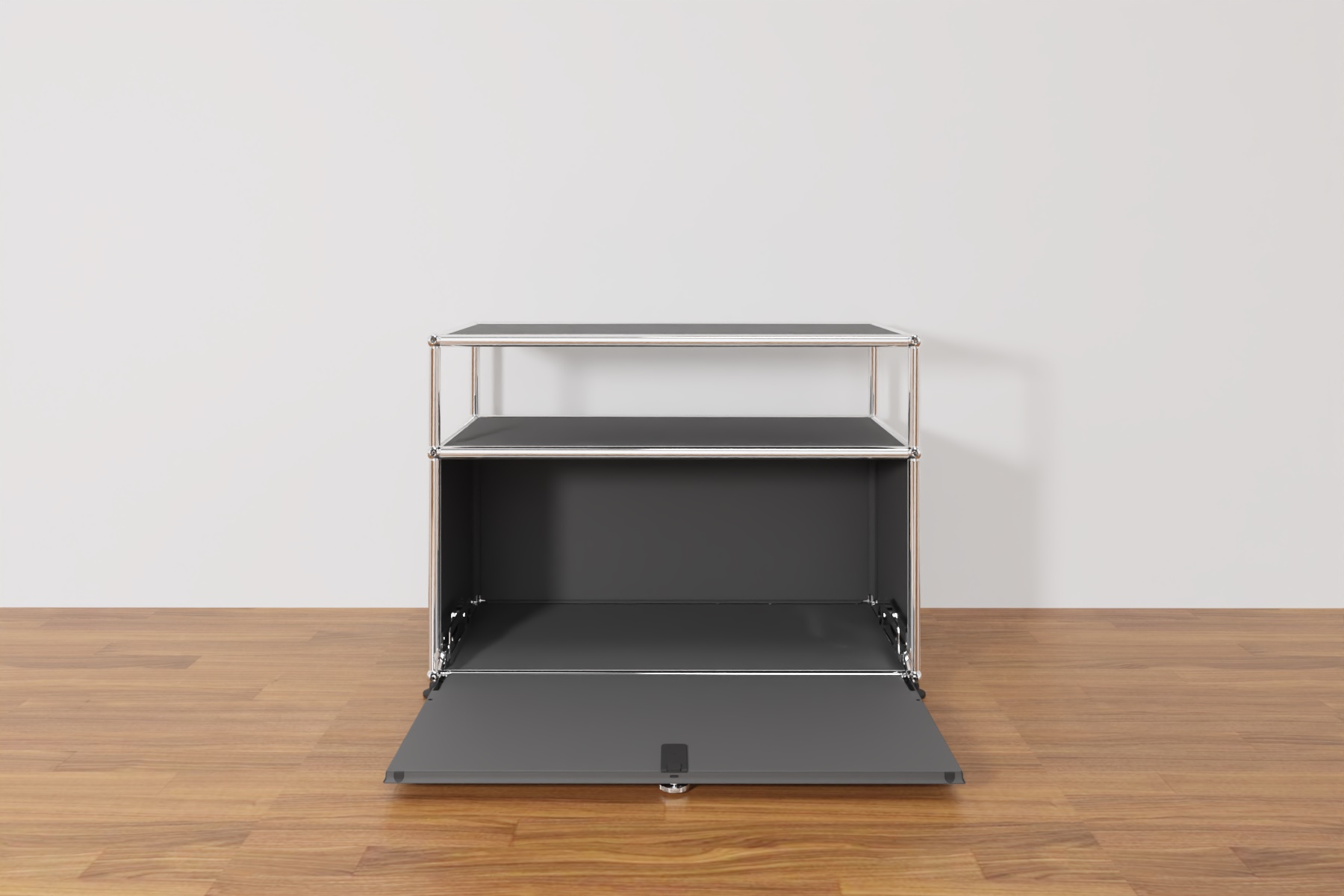 USM Haller Lowboard mit zusätzlicher Ebene in Anthrazit, Ausstellungsstück Produktbild