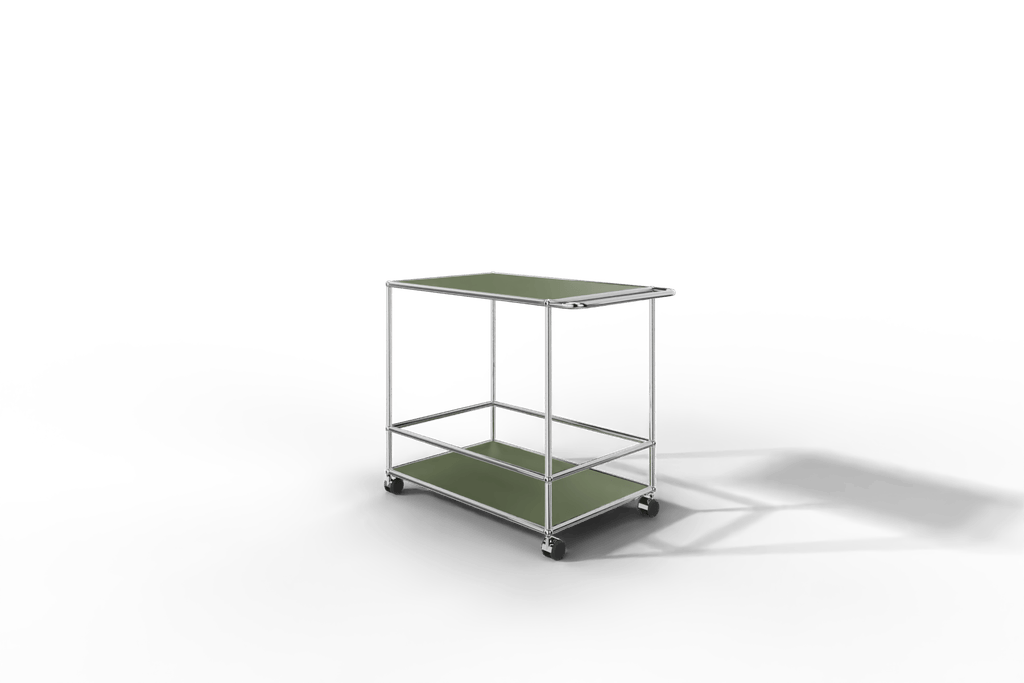 USM Haller Servierwagen mit Stoßbügel, Sonderedition in Olivgrün RAL 6003 Produktbild